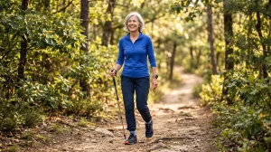 Active adult walking without joint pain after knee osteoarthritis stem cell therapy abroad