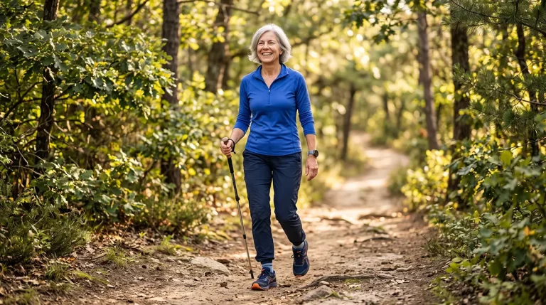 Active adult walking without joint pain after knee osteoarthritis stem cell therapy abroad